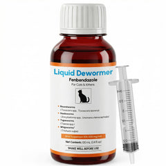 Morvequa fenbendazole liquid 100ml bottle ready for easy at home deworming
