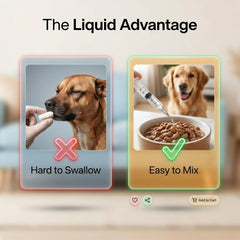 Morvequa liquid mixed with food to simplify administration.