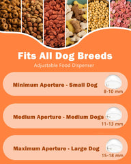 Motiilanco outlet sizes 047-063-079 inches accommodate different kibble sizes.