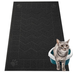Motsamla cat litter mat top view shows generous 35 x 23 inch coverage reduces scatter.