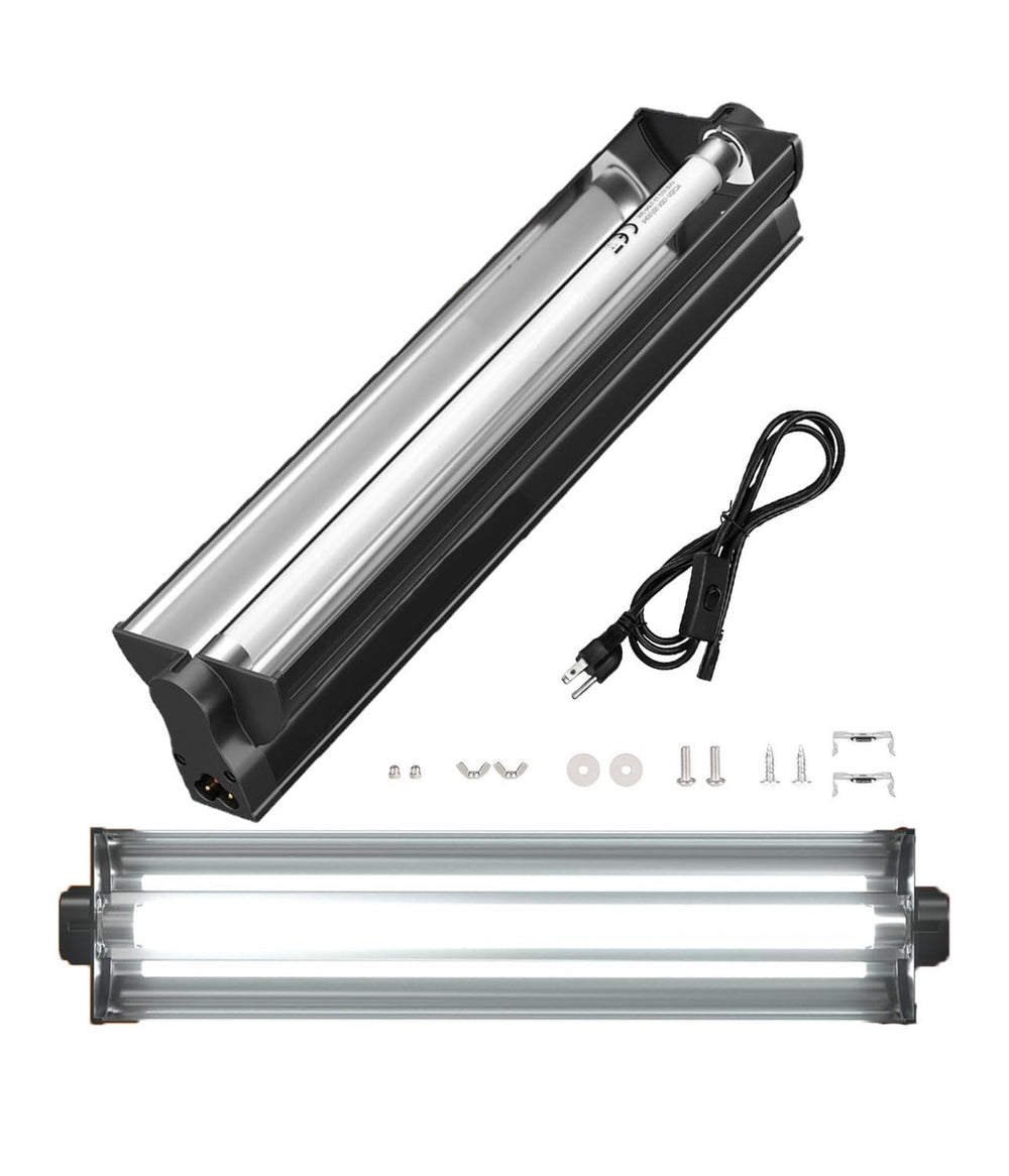 MouMouPurr T5 UVB fixture front view for compact desert terrarium lighting