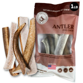 Mountain Valley Antlers pack-1lb closeup shows a durable, long-lasting chew for strong chewers.