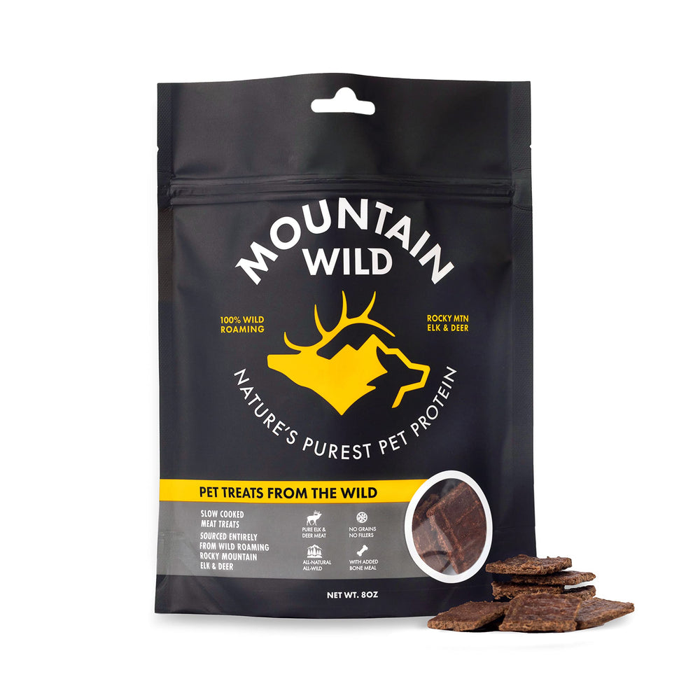MOUNTAIN WILD venison jerky training treats in bag for easy training rewards