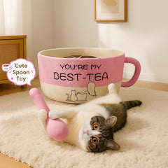MOYMO coffee cup cat bed cushion close-up reveals soft PP cotton texture