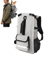 Moysoon dog backpack front view showing secure fit for small and medium breeds