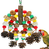 MQUPIN parrot toy with nutrient-rich blocks for enrichment and beak exercise.