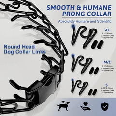 MR.BEEFOO prong collar with protective covers over prongs for comfort