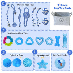 MRSOHRET puppy chew toys rubber ball for grip and dental fun