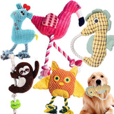 MRSOHRET plush dog toy with squeaker for interactive play and attention