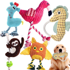 MRSOHRET plush dog toy with squeaker for interactive play and attention