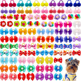 Mruq pet multicolor dog bows for daily grooming and cute photos