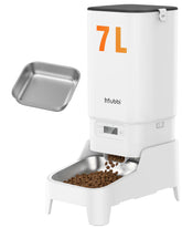MUBBI automatic feeder with elevated stand showing adjustable height for easy access and stability.