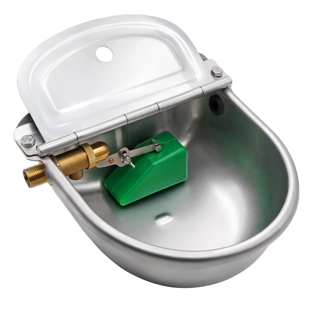 MUDUOBAN automatic dog water bowl 85oz in stainless steel enables steady outdoor hydration.