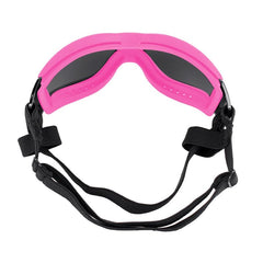 Muejjur pink-frame dog sunglasses show anti-fog breathing design.