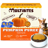 MULTIBITES pumpkin puree packaging in a resealable pouch for fresh, convenient pet feeding.