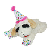 Multipet Lamb Chop birthday hat toy with plush design for cuddly play