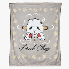 Multipet Lamb Chop Blanket front view shows plush fleece for warm, cozy naps