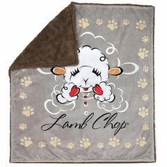 Multipet Lamb Chop Blanket closeup of fluffy fleece texture for lounging