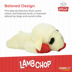 Multipet Lamb Chop closeup cream plush, showing soft texture for comforting games.