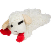 Multipet Lamb Chop 10-inch dog toy for interactive play and cuddling.