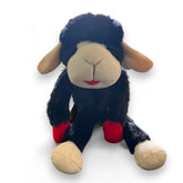 Multipet Lamb Chop plush dog toy in black, perfect for cuddling and gentle play.