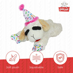 Multipet Lamb Chop soft plush close up highlights cozy cuddles