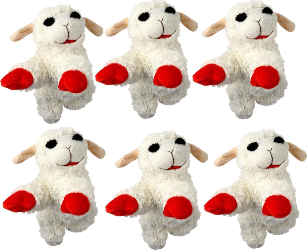Multipet Lambchop plush dog toy with squeaker for engaging play and gentle chews.