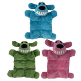 Multipet Loofa Squeaker Mat 6-inch dog toy trio for soft cuddles and fetch.