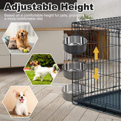 MultiOutools crate dog bowls adjustable height for comfortable eating position