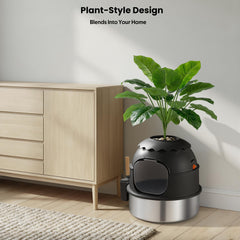 Enclosed design offers private space while containing litter and odors.