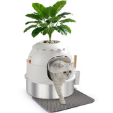 MuseMira hidden litter box front view in stainless steel for discreet, easy cleaning