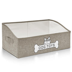 Mutiearo dog toy basket with handle keeps toys neatly organized for quick access.