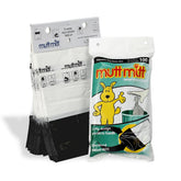 Mutt Mitt 100 white and black 2-ply bags ready for quick, clean pickup.