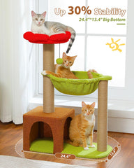 MUTTROS Flower Cat Tree natural sisal posts for healthy scratching and play.