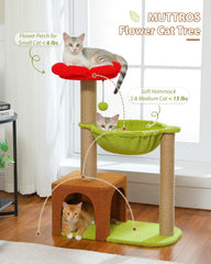MUTTROS Flower Cat Tree stable base supports safe climbing for small indoor cats.