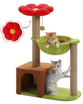 MUTTROS Flower Cat Tree top perch showcases jungle-inspired design for curious cats.