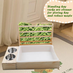 MUYG rabbit feeder with stainless bowls for water or dry food