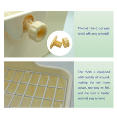 MUUG rabbit litter box latch securing in cage during use
