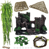 MUYG resin castle for bearded dragon tanks enhances scenery and enrichment
