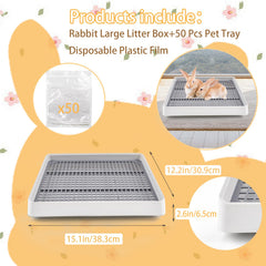 MUYG bunny litter box grate keeps waste separate for cleaner daily use