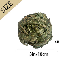 MUYG Timothy grass ball close-up showing woven texture for chewing