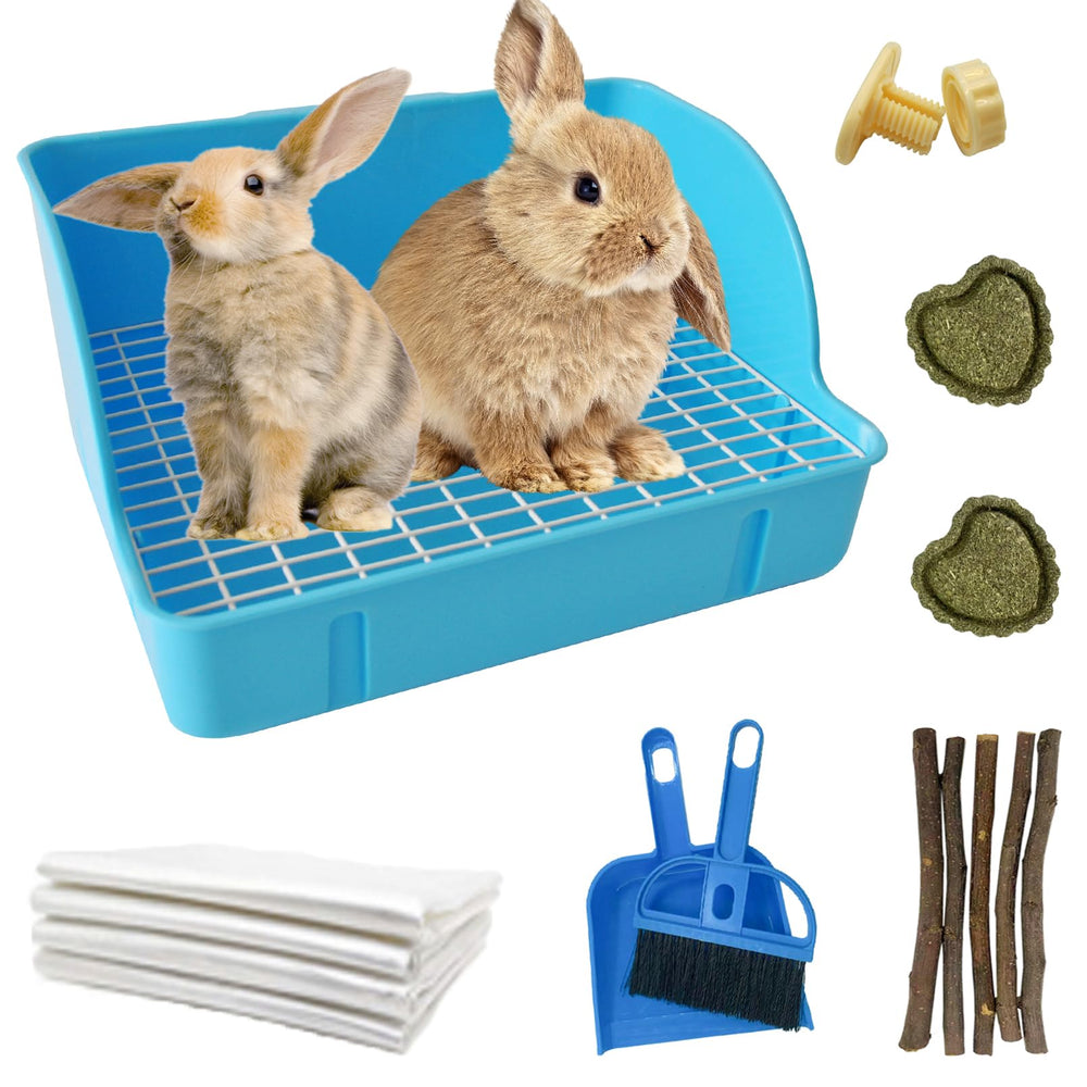 MUYG rabbit litter box blue, versatile design for simple potty training