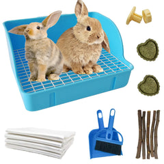 MUYG rabbit litter box blue, versatile design for simple potty training