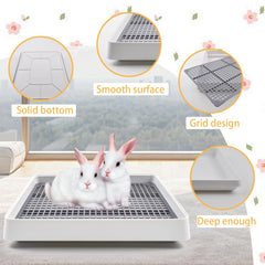 MUYG rabbit litter pan grid design protects tiny feet during use