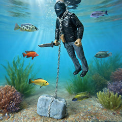 MWYZGmold floating fish tank decoration enhances underwater scenery with vivid character.