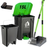 MXF pooper scooper set with 28-inch handle and metal tray for easy yard cleanup