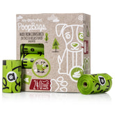 My AlphaPet compostable dog poop bags roll, unscented, ideal for mess-free walks.