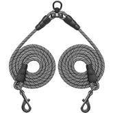 Mycicy 5ft double dog leash coupler in use guiding two dogs smoothly