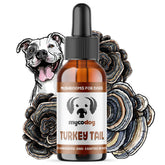 MycoDog Turkey Tail tincture bottle for dogs supports immune balance.