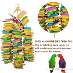 Durable materials provide long-lasting play for medium birds.